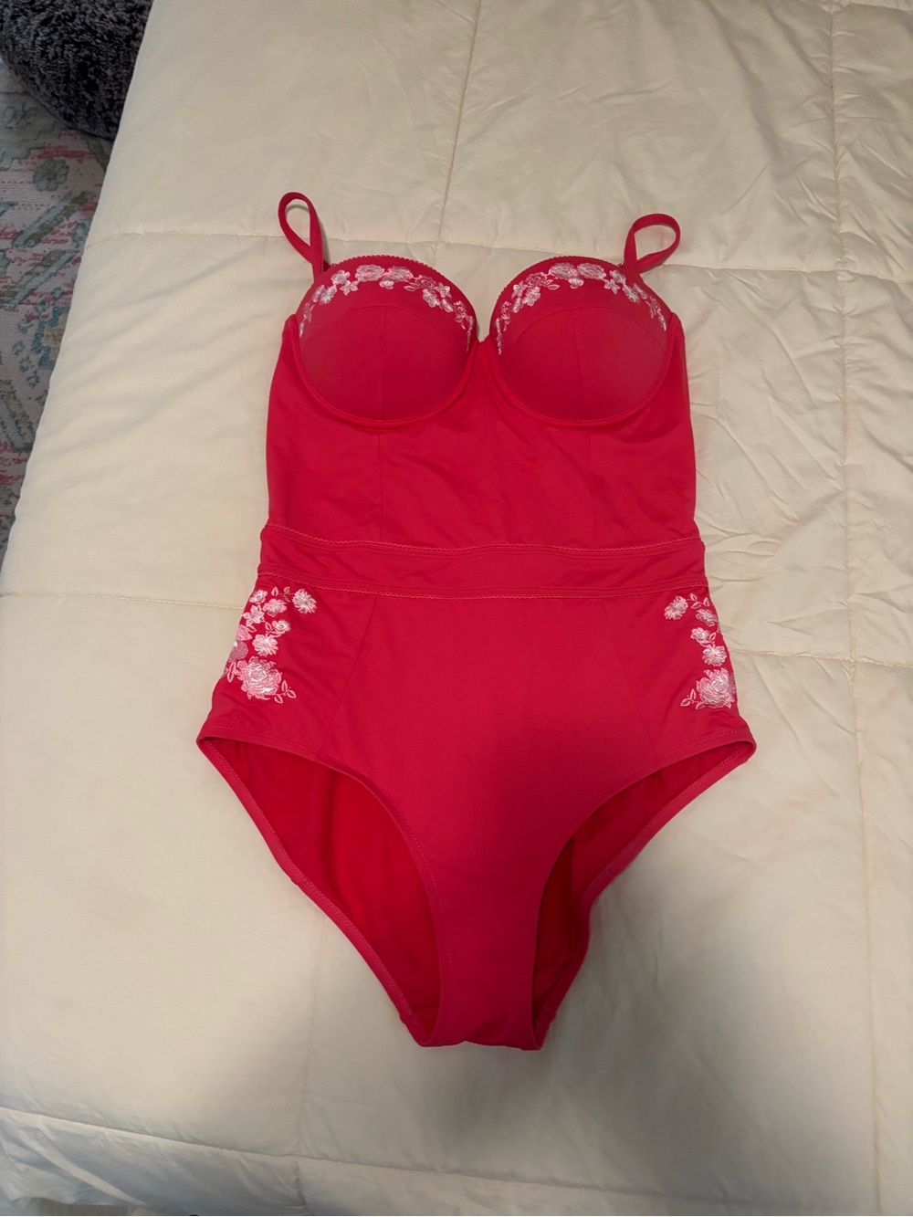 Johnny Was Underwire Embroidered One Piece Bathing Suit